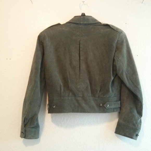 Vintage Suede Cropped Bomber/Pilot Jacket Size M - Picture 11 of 16